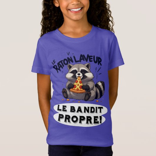 Illustration Raton Laveur Humour Le Bandit Propre Tシャツ (正面)
