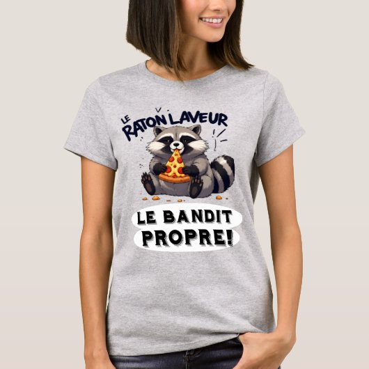 Illustration Raton Laveur Humour  Le Bandit Propre Tシャツ (正面)