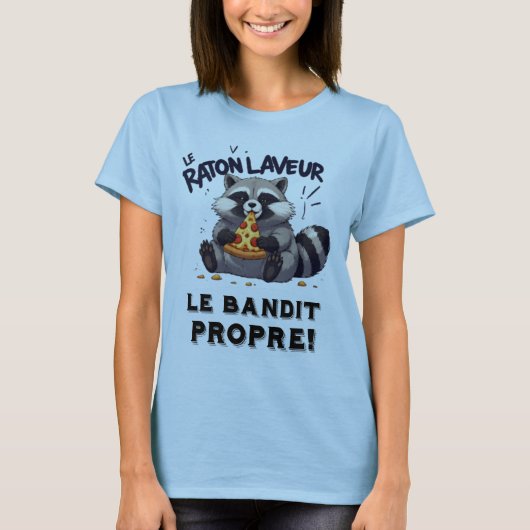 Illustration Raton Laveur Humour  Le Bandit Propre Tシャツ (正面)
