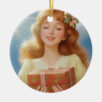 Illustration rétro de Noël セラミックオーナメント