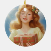 Illustration rétro de Noël セラミックオーナメント (裏面)