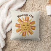Illustration Throw Pillow –“Shine On” Motivational クッション (ブランケット)
