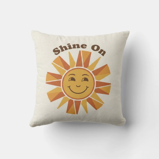 Illustration Throw Pillow –“Shine On” Motivational クッション (裏面)
