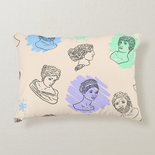 Illustration with the contours of Greek statues. B アクセントクッション (正面)