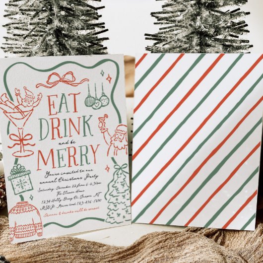 Illustrative Christmas Party Invitation 招待状