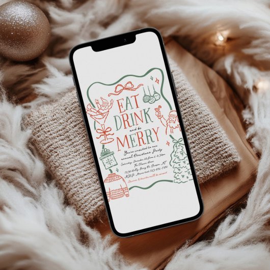 Illustrative Christmas Party Invitation 招待状