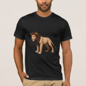 Illustrative Lion with Full Brown Mane Tシャツ (正面)