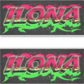 Ilona Vorname Name Graffiti Aufkleber Sticker シール (正面)