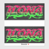 Ilona Vorname Name Graffiti Aufkleber Sticker シール (シート)