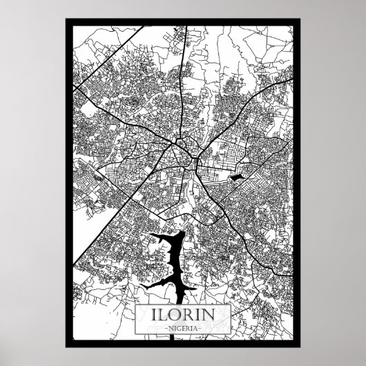 Ilorin Nigeria City Map ポスター (正面)