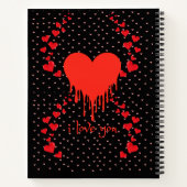 Ilove赤い指紋ハート赤いスパイラルノートブック ノートブック (裏面)