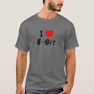 ILOVE 8-BIT – 旧校レトロ愛好家 Tシャツ