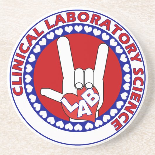 iLOVE LAB ROUND LABORATORY SCIENTIST コースター (正面)