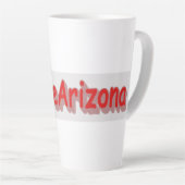 「#iLoveArizona」かわいいデザイン。買今 カフェラテマグ (右アングル)