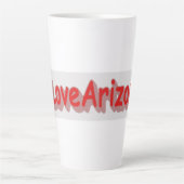 「#iLoveArizona」かわいいデザイン。買今 カフェラテマグ (正面)
