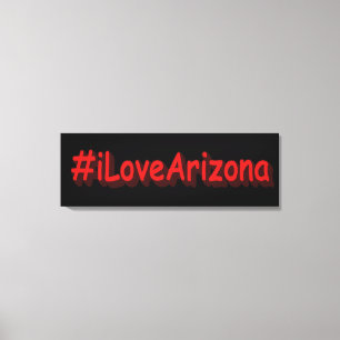 「#iLoveArizona」かわいいデザイン。買今 キャンバスプリント