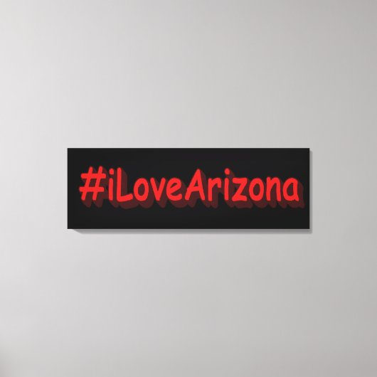 「#iLoveArizona」かわいいデザイン。買今 キャンバスプリント (正面)