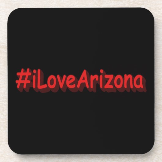「#iLoveArizona」かわいいデザイン。買今 コースター (正面)
