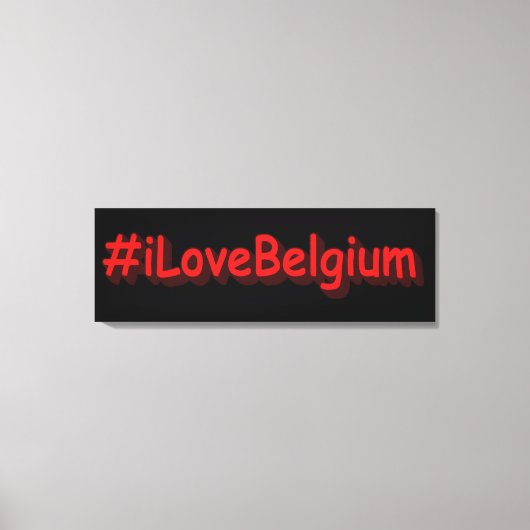 「#iLoveBelgium」かわいいデザイン。買今 キャンバスプリント (正面)
