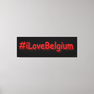 「#iLoveBelgium」かわいいデザイン。買今 キャンバスプリント