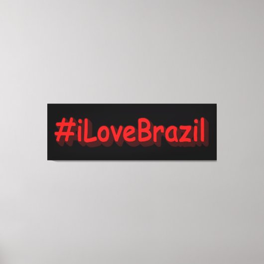 「#iLoveBrazil」かわいいデザイン。買今 キャンバスプリント (正面)