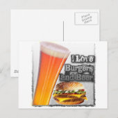ILoveBurgersandBeer Tall One ポストカード (正面/裏面)