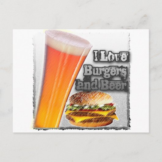 ILoveBurgersandBeer Tall One ポストカード (正面)