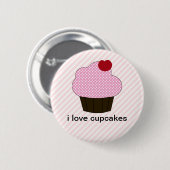ilovecupcakesの円形ボタン 缶バッジ (正面&裏面)