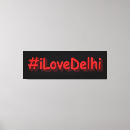 「#iLoveDelhi」かわいいデザイン。買今 キャンバスプリント (正面)