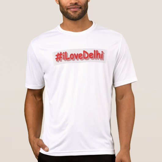 「#iLoveDelhi」かわいいデザイン。買今 Tシャツ (正面)