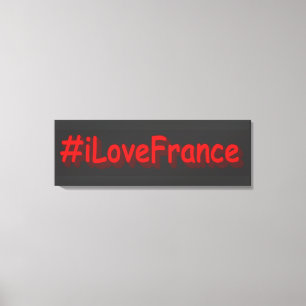 「#iLoveFrance」かわいいデザイン。買今 キャンバスプリント