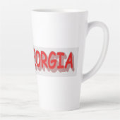 「#iLoveGEORGIA」かわいいデザイン。買今 カフェラテマグ (右)