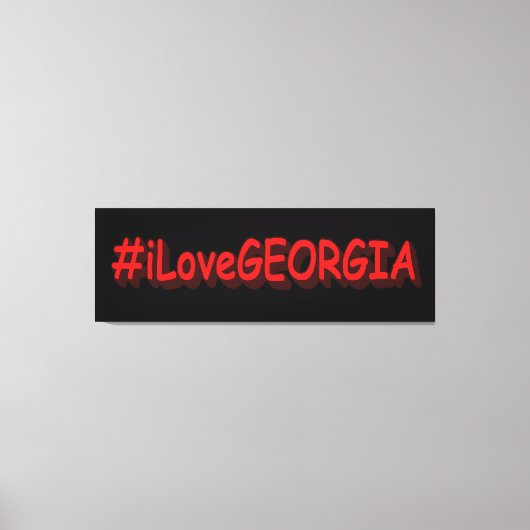 「#iLoveGEORGIA」かわいいデザイン。買今 キャンバスプリント (正面)