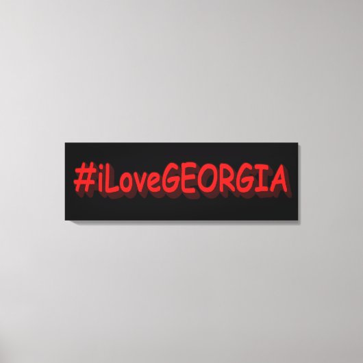 「#iLoveGEORGIA」かわいいデザイン。買今 キャンバスプリント (正面)