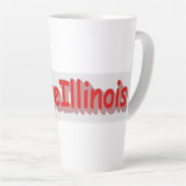 「#iLoveIllinois」かわいいデザイン。買今 カフェラテマグ (右アングル)