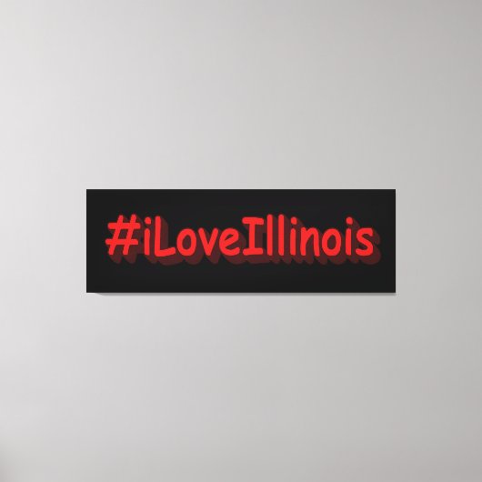 「#iLoveIllinois」かわいいデザイン。買今 キャンバスプリント (正面)