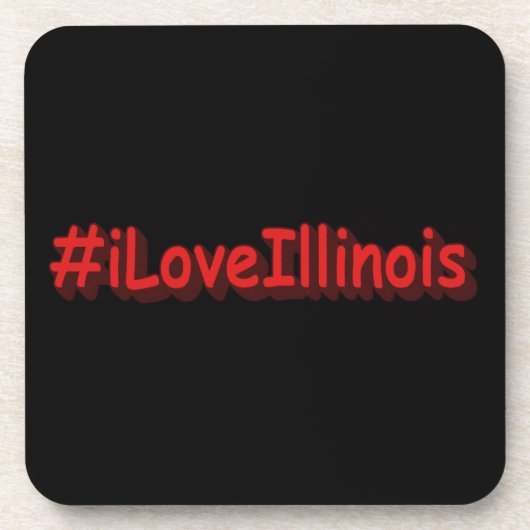 「#iLoveIllinois」かわいいデザイン。買今 コースター (正面)