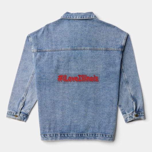 「#iLoveIllinois」かわいいデザイン。買今 デニムジャケット (裏面)