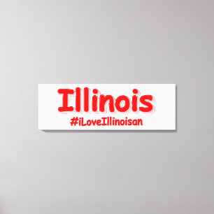 「#iLoveIllinoisan」かわいいデザイン。買今 キャンバスプリント