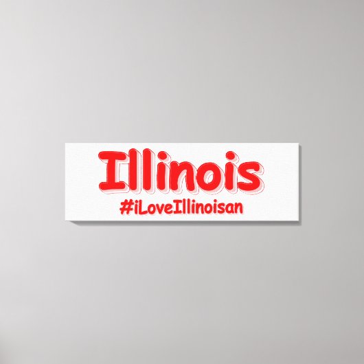 「#iLoveIllinoisan」かわいいデザイン。買今 キャンバスプリント (正面)
