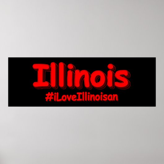 「#iLoveIllinoisan」かわいいデザイン。買今 ポスター (正面)