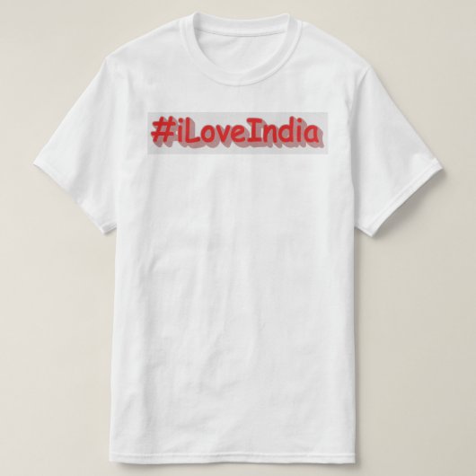 「#iLoveIndia」かわいいデザイン。買今 Tシャツ (デザイン正面)