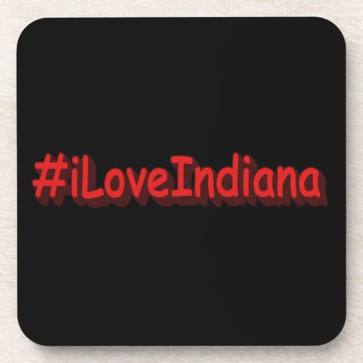 「#iLoveIndiana」かわいいデザイン。買今 コースター (正面)