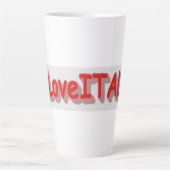 「#iLoveITALY」かわいいデザイン。買今 カフェラテマグ (正面)