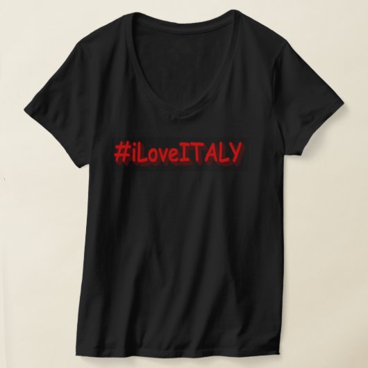 「#iLoveITALY」かわいいデザイン。買今 Tシャツ (レイダウン)