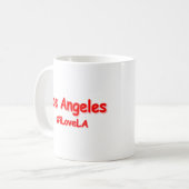「#iLoveLA」かわいいデザイン。買今 コーヒーマグカップ (正面左)