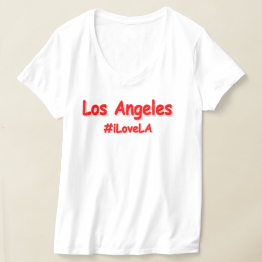 「#iLoveLA」かわいいデザイン。買今 Tシャツ (レイダウン)