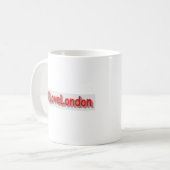 「#iLoveLondon」かわいいデザイン。買今 コーヒーマグカップ (正面左)