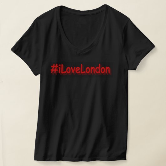 「#iLoveLondon」かわいいデザイン。買今 Tシャツ (レイダウン)