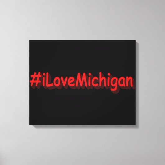 「#iLoveMichigan」かわいいデザイン。買今 キャンバスプリント (正面)
